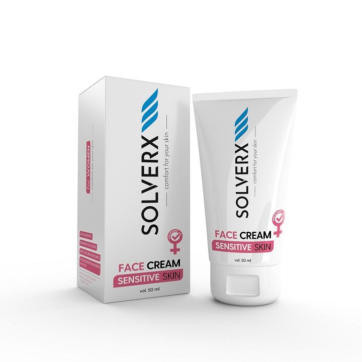  SOLVERX Sensitive Skin Woman Face Cream. Krem do twarzy dla kobiet do skóry wrażliwej Sensitive Skin Woman Face Cream